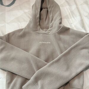 Alphalete King Crop Hoodie in beige